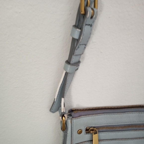 Fossil Women's Crossbody Bag Leather Vintage Blue Small - Picture 12 of 13